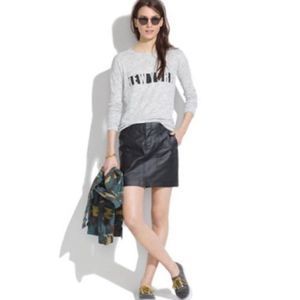 Madewell Walker Black Wax Coated Utility Skirt